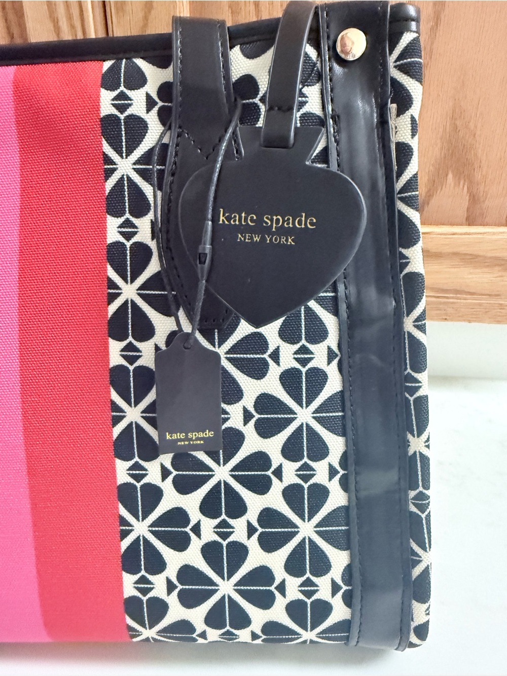 Kate Spade x Disney Black & Pink Patterned Tote